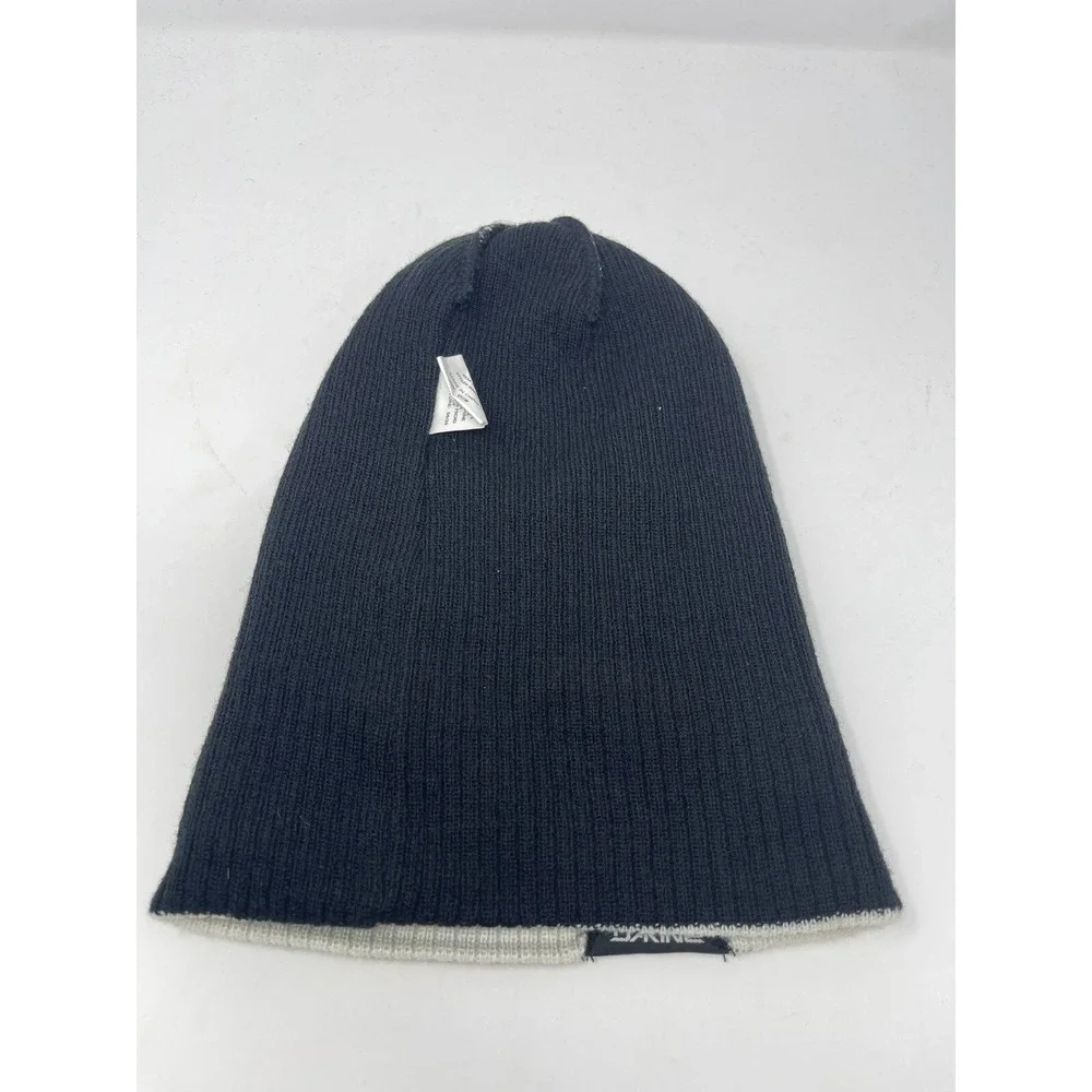 DAKINE Mens Grey‎ Black Striped Acrylic Beanie One Size